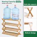 5 Tier Bamboo Shoe Rack,Portable Folding Shoe Storage Rack,Without Installation Small Shoe Rack Perfect for Corridors, Bedrooms and Small Spaces (5 Tier)
