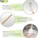 Silicone Spatula Set, Food Grade Rubber Spatula-4 Piece Nonstick Rubber Spatulas, Spoonula, Jar Scraper for Cooking, Baking, Mixing, Frosting - Heat Resistant Up to 600F (Spatulas-Off White)