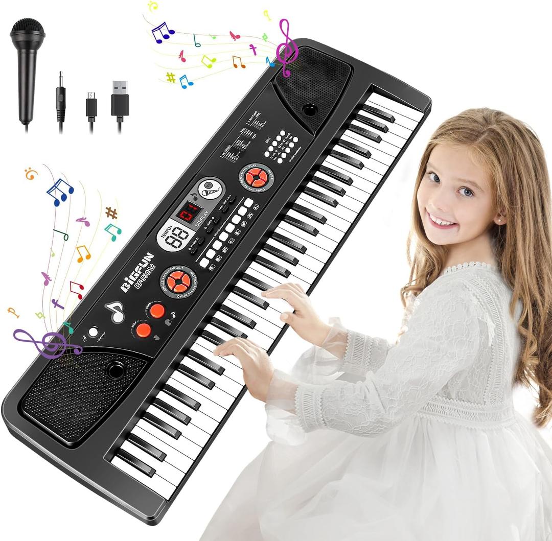 Upgrade Keyboard Piano for Kids Beginners 61 Key Electronic Piano Keyboard with LED Screen Microphone Musical Instrument Toys for 3 4 5 6 7 8 Year Old Boys Girls Gifts