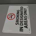 NMC M115AB No Smoking Sign with Graphic, Legend "SMOKING IN DESIGNATED AREAS ONLY", 14" Length x 10" Height, Aluminum 0.040, Black/Red on White