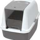 Catit Airsift Litter Pan Large – Covered Cat Litter Box with Dual-Action Odor Control Leak Preventing Design – Includes Filter Pad, Easy to Clean, Reduces Litter Tracking - 22.4” L x 18.3” H x 15.3” W, Missing Lid