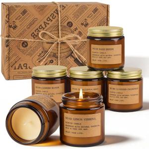 Candles for Home Scented, 6Pack 3.5 Oz Soy Wax Candles Gifts Sets with Sage Breeze & Lavender for Brithday Valentine's Day Gifts Women Mothers Day