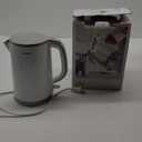 MIROCO Electric Kettle, miroco 1.5L Double Wall 100% Stainless Steel BPA-Free Cool Touch Tea Kettle, White