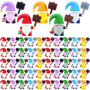 Jetec 50 Pcs Mini Christmas Figurines to Hide Miniature Gnomes Tiny Figurines Ornaments for Christmas Home Table Decorations