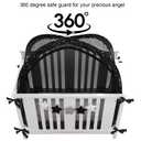 Safety Crib Tent to Keep Baby in Pop up Mosquito Net Netting Canopy Mesh Cover for Toddler - Black