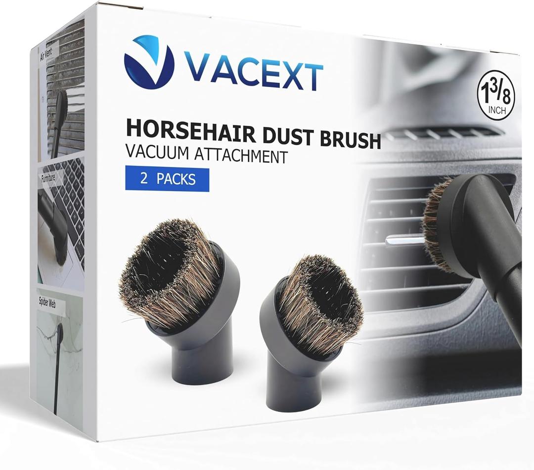 For Miele 2Pack Round Horsehair Dust Brush Vacuum Attachments Accessories 1-3/8'' Inner Diameter Compatible with Miele C1 C2 C3 Vacuum Cleaners -Household Cleaning Attachment Kit