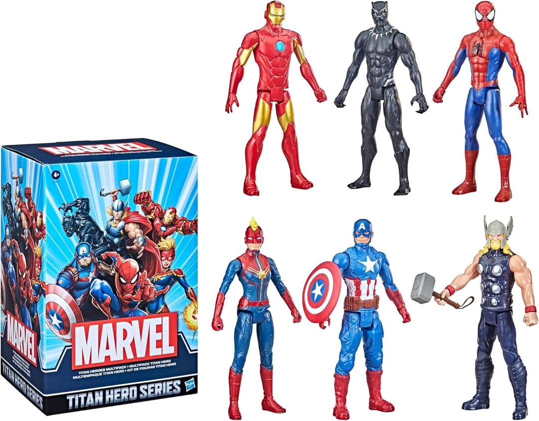 Marvel Titan Hero Series Action Figure Multipack, 6 Action Figures, 12-Inch Toys, Inspired By Marvel Comics, For Kids Ages 4 And Up
