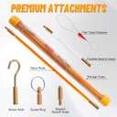 KOOTANS 22FT Fiberglass Electrical Wire Running Kit Wire Fishing Tools Fish Tape Wire Puller Through Wall Cable Snake Fish Rods Kit with Different Attachments