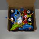 PREXTEX 2 Pack Cartoon Remote Control Cars for Toddlers - Police Car and Race Car with Steering Wheel Controllers and Lights - Different Frequencies Racing Together - Easter Toddler Gift 18+ Months