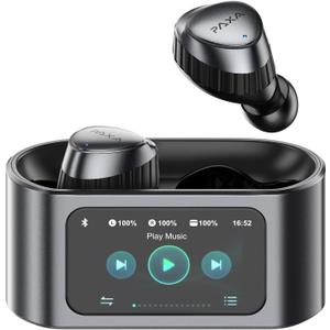 PAXA Wireless Earbuds with Touch Screen Headphones Bluetooth 5.4 Ear Bud IPX4 Light Weight in Ear Earbuds Comfortable Fit Deep Bass Stereo 5 EQ Modes ENC Clear Call for Android/iOS(Black)
