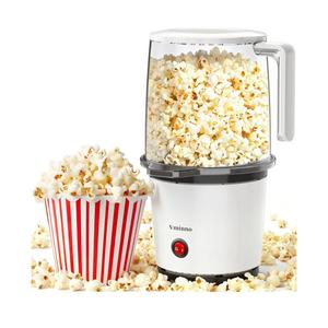 Vminno Quick & Easy Hot Air Popcorn Popper Maker with Built-In Serving Bowl, 2 Quarts, Etl Certified, No Oil Popcorn Poppers for Home with On/Off Switch for Family Movie Nights, Parties