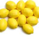 UMPE Set of 12 Realistic Yellow Artificial Lemons - Durable Fake Fruit Decor for Bowls,Fake Lemons, Centerpieces & Crafts (Approx. 3" H x 2" W)