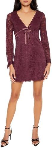 Forever 21 Womens Lace Bow Mini Dress, Size S