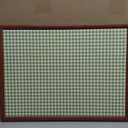 Leinuosen 17 x 23 Cork Board for Walls Decorative Cork Boards Green Gingham Home Decor Small Linen Bulletin Board Framed with Pins for Home Room School Office Decor