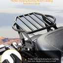 PBYMT Detachable Two-Up Luggage Rack Motorcycle Mounting Rack Compatible with Harley Touring Road King Street Electra Glide 2009-Later Gloss Black