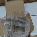 HORLIMER 10 oz Glass Coffee Mugs Set of 6, Clear Coffee Cup with Handle for Tea Cappuccino Latte Milk Juice Hot Beverages