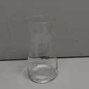 8 inch Clear Glass Flower Vases for Centerpiece Table Home Indoor Desk Decor,Ins Modern Boho Style Vase for Wedding Housewarming Gift (White)