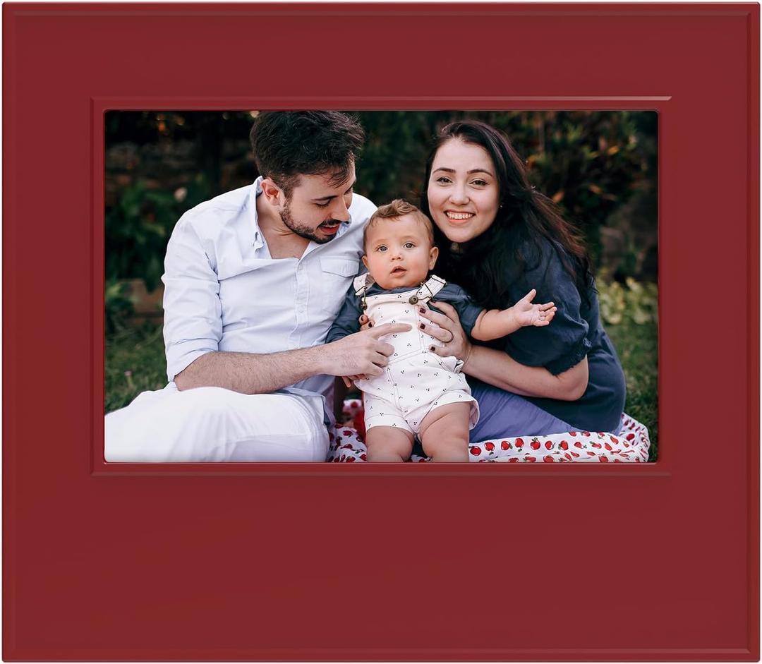 30S Voice Recordable Picture Frames, 7.5 x 6.3 Red Photo Frame, Sympathy Gift, Vertical or Horizontal, Tabletop & Wall Mount, Christmas Photo Frame, Home Decor Gifts for Boys & Girls, Mother, Father, Grandparents, Birthday