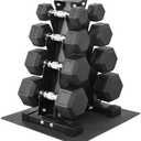 Fitvids Rubber Coated Hex Dumbbell Set Of 5Lb, 10LB, 15LB  Dumbells Hand Weight Set with Anti-Slip Grip for Home Gym
