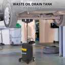 Garvee 20 Gallon Waste Oil Drain Tank, Portable Oil Drain Container, Air Operated Drainer, Fluid Fuel Transfer Drainage, Adjustable Funnel Height with Wheel &15'' Premium Bowl and a Toolbox