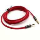 Red 3ft Gold Plated Design 3.5mm Male to 2.5mm Male Car Auxiliary Audio Cable Cord Headphone Connect Cable for Apple, Android Smartphone, Tablet and MP3 Player