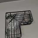 Moforoco Corner Shower Caddy Shelf Organizer Rack, Self Adhesive Black Bathroom Shelves Basket, Home Wall Shower Inside Organization and Storage Decor Rv Accessories, First Apartment Essentials(Black)