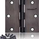 18 Pack Door Hinges, 3.5 x 3.5 Inch Oil Rubbed Bronze Hinges for Wood Square Corners Interior Hinges for Standard Flat/Bedroom, 3 1/2 Inch Door Hinges for Residential Doors