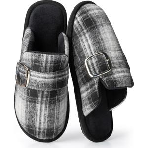 GOEWY Fuzzy Slippers for Women with Memory Foam Warm Winter Suede House Slippers Shoes Indoor Outdoor Gifts For Women Faux Fur Anti-Skid
