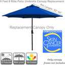 9ft Patio Umbrella Replacement Canopy Market Umbrella Top Outdoor Umbrella Canopy with 8 Ribs,Vented Canopy, Fade Resistant, UPF 50+ Excellent Sun Protection