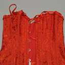 SZIVYSHI Corset Tops for Women, Bustier Shapewear Lingerie, Lace Waist Push Up Bodysuit (Medium, Red)