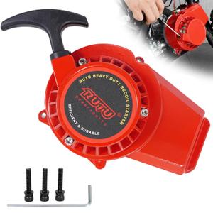 RUTU Pull Start Fit 50cc Moto,Thicken Aluminum Alloy Recoil Starter for 2 Stroke Engine 49cc 47cc Pocket Dirt Bike Kids Pit Bike,Red