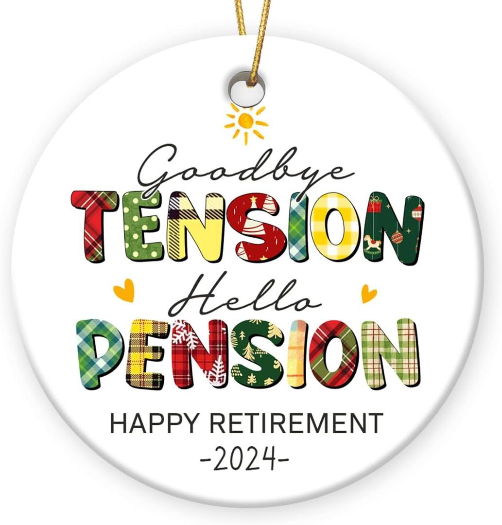 Retirement Christmas Ornaments 2025 - Retired Christmas Decorations for Tree, Goodbye Gift Coworkers, Retirement Gifts for Men, Employee Gifts, Ceramic Ornaments