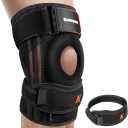 2 in 1 knee brace with side stabilizers and patella pad for pain relief, adjustable compression knee support, knee sleeve for meniscus tear, ACL