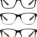 Blue Light Blocking Spring Hinge Reading Glasses Anti Eyestrain/Dryness Wide Square Reader Two Tone Computer Eyeglasse