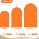 7.2FT Orange Arch Backdrop Cover - Polyester Fitted Wedding Arch Stand Covers Round Top Chiara Arch Backdrop Cover for Birthday Party Banquet Photo Background Decoration
