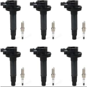 Autodevil UF553 Ignition Coil Pack Iridium Spark Plugs Set of 6 Fits for 3.7 3.5 V6 Ford Edge Flex Taurus Lincoln MKS MKT MKZ MKX Mercury Sable 2008-2016 Replaces# UF595 5019