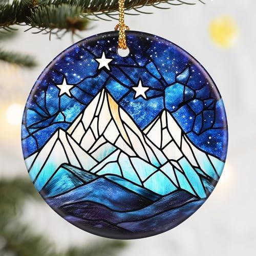 Christmas Ornaments, Dodosky 2.8in Ceramic Night Court Ornament, Xmas Decor, Christmas Tree Ornaments, Xmas Decorations for Tree, Holiday Ornament, Gift Ideas, Starlight Lover Gift, Gifts for Friend