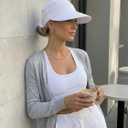 2-in-1 Womens Sun Visor Sun Hat Zipper Off Ponytail Friendly, Lightweight Quick Dry, Summer UV Protection (White)