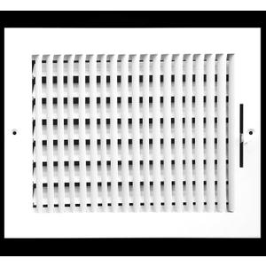 HVAC Premium 10'' X 6'' 1-Way AIR Supply Grille - Vent Cover & Diffuser - Flat Stamped Face - White [Outer Dimensions: 11.75''w X 7.75''h]