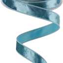 MEEDEE Dusty Blue & French Blue Velvet Ribbon - 1 Inch Wired Ribbon, 25 Yards, Christmas Tree, Wreaths & Bows