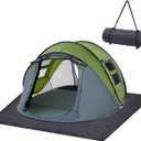 BREENHILL Camping Tent Carpet Mat, Waterproof Inside/Outside Tent Rug, Protective Waterproof Liner Keeps You Warm & Dry, Outdoor Camping Floor Rug Accessory, Soft & Comfortable, Trimmable Material (60" x 74", Charcoal Grey)
