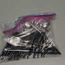 Luxe Party 128 Pieces Two Tone Plastic Disposable Cutlery | Forks-Spoons-Knives | Full Size | Chic Round | Black and Silver