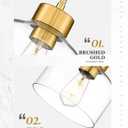2-Pack Pendant Lights Kitchen Island, 8" Brushed Gold Hanging Light Fixtures with Clear Glass Shade, Modern Brass Kitchen Pendant Lighting Over Island for Dining Room, AD-24024-1P2L-GD