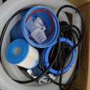 300 GPH ETL Certified Pool Filter Pump for Small Above Ground Pool | Pool Cartridge Filter Pump System with GFCI, Safety & Reliable Water Circulation Pumps - Rapidly Capture Debris - Dark Blue