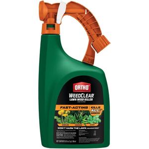 Ortho WeedClear Lawn Weed Killer Ready-To-Spray - Weed Killer for Lawns, Kills Crabgrass, Dandelion and Clover, Hose-End Application, Covers 5,000 sq. ft., 32 fl. oz.