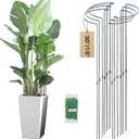 30in Tall Heavy-Duty Plant Support Stakes, 6 Pack Adjustable Peony Cages & Supports for Outdoor Plants, Large Garden Plant Stakes for Peony, Tomato, Hydrangea with Extension Stakes