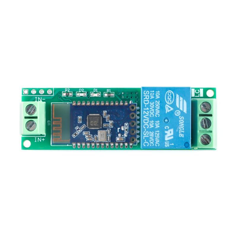 Blue Tooth 2.1 EDR Relay Module, 12V DC, 10A/250V AC, 1-Channel - 100,000 Cycles Life, IoT Smart Home Control, HEX Command via Android/iOS, -20C to 70C