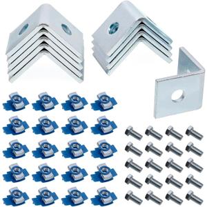 CNQLIS 10 Pcs 2 Hole L Shaped 90 Degree Angle Connector Bracket Fit for 1-5/8" Wide Taller Strut Channel, 1/2" Bolt,Thickness 1/5'', Width 1-1/2",Includes Screws and Nuts (Bracket with hardware)