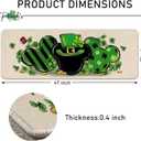 Pycat St. Patrick's Day Kitchen Rugs Set, Shamrock Clover Top Hat Stripes Kitchen Mats Decor, Gold Irish Holiday Floor Door Mat Home Decorations -17x47