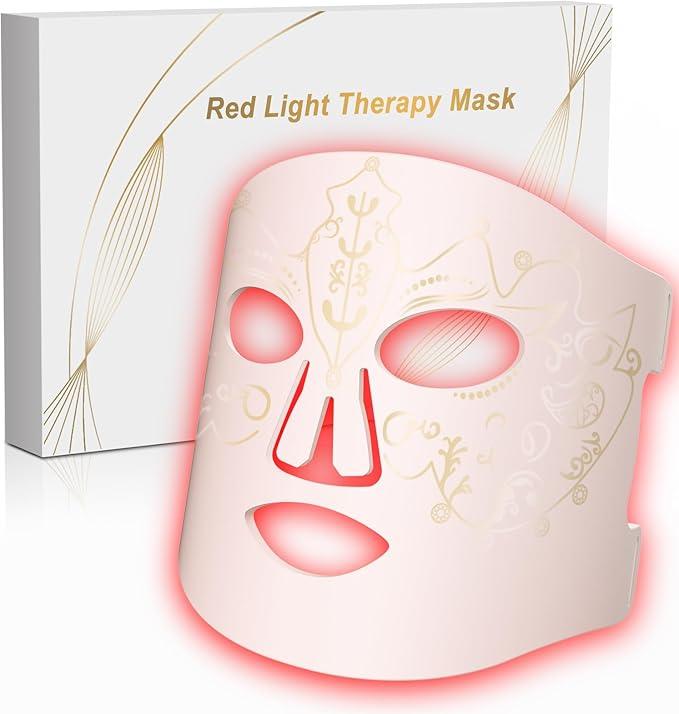 BETNEP Red Light Therapy for Face, LED Face Mask Light Therapy,NearInfrared 850 Red Light Therapy Mask(NIR),Portable,Rechargeable and Remote